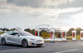 tesla supercharging station